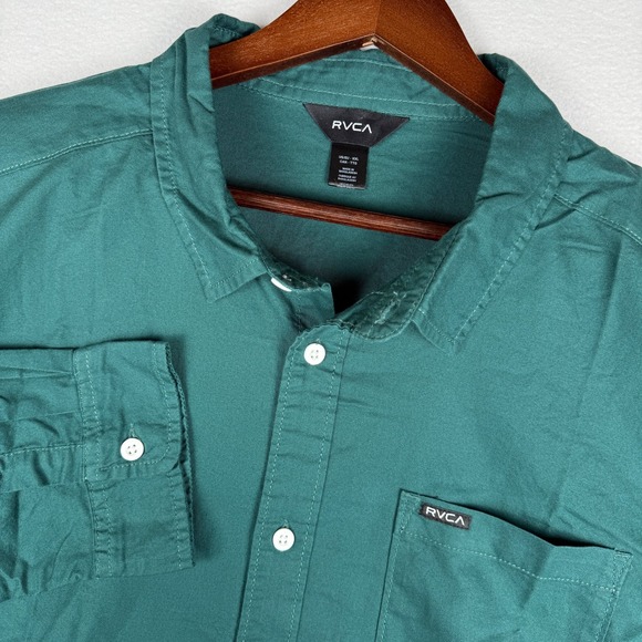 RVCA Other - NEW RVCA Douglas Long Sleeve Shirt Mens 2XL Forest Green Woven‎ Button Up